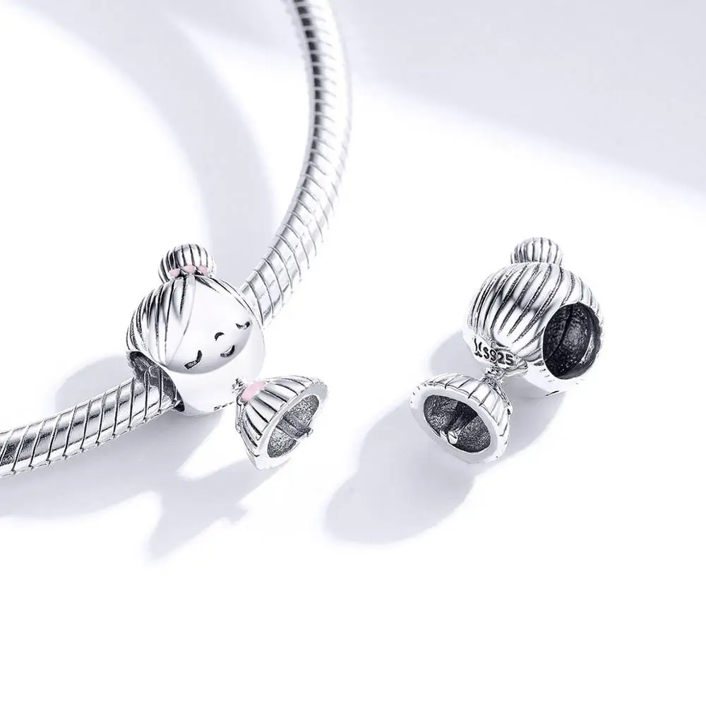 Fit Pandora браслет 925 стерлингового серебра маленькое платье девушка Сердце Мальчик бусины S925 детей подвески для DIY ювелирных изделий