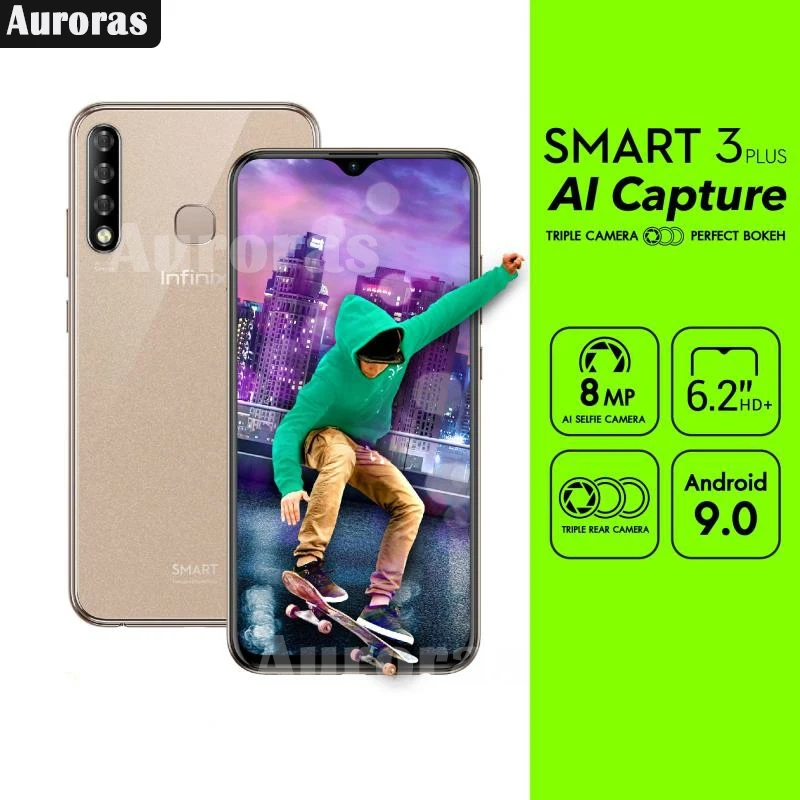 Auroras для Infinix Smart 3 Plus Защитная пленка экрана 9D Полностью закаленное стекло