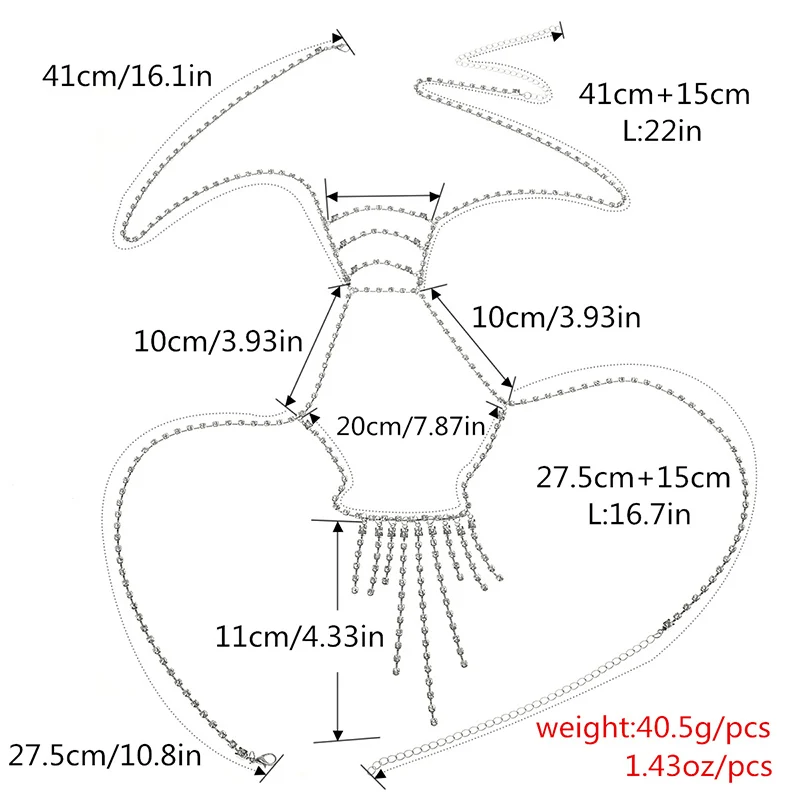 Женский сексуальный полый кисточек, цепочка для тела, Преувеличенные стразы, ожерелье, цепочка для бюстгальтера и живота, цепочка на талию, массивный набор