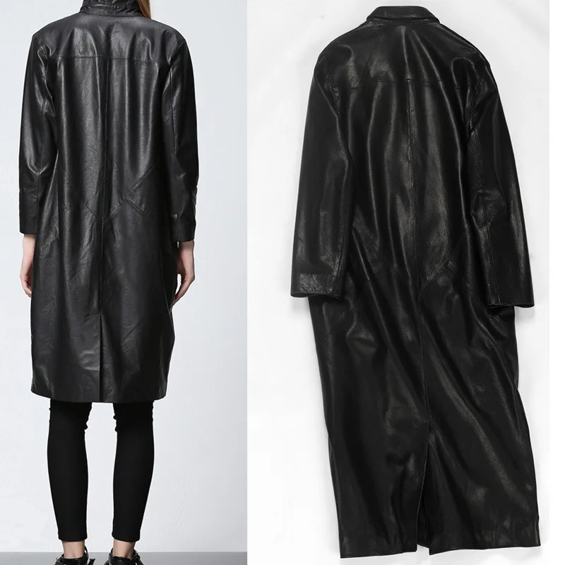 

Jacket Genuine Sheepskin Coat Long Blazer Leather Jackets Women Spring Autumn Windbreaker 7047 YY494