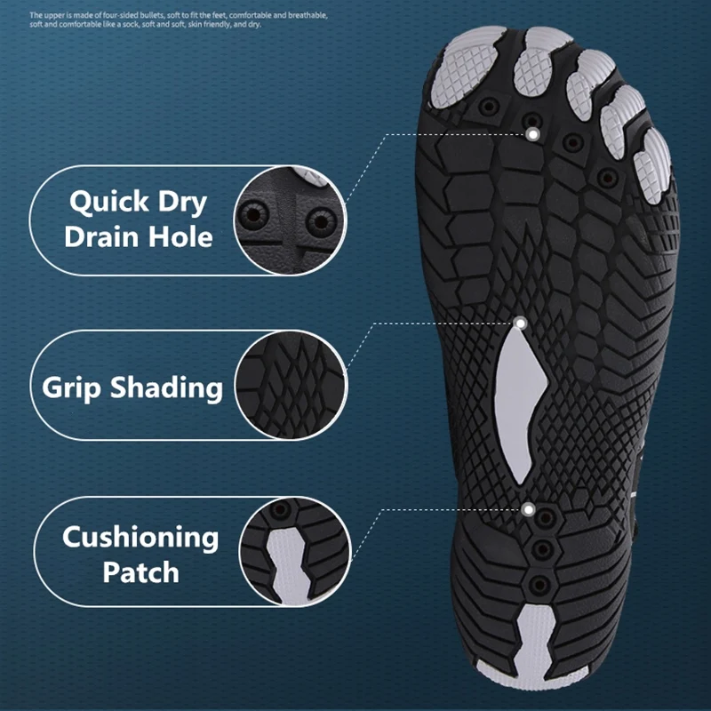 Summer Elastic Quick Dry Aqua Shoes Unisex Swimming Water Wading Shoes Men Upstream Swimming Beach Barefoot Slippers Women Water Shoes