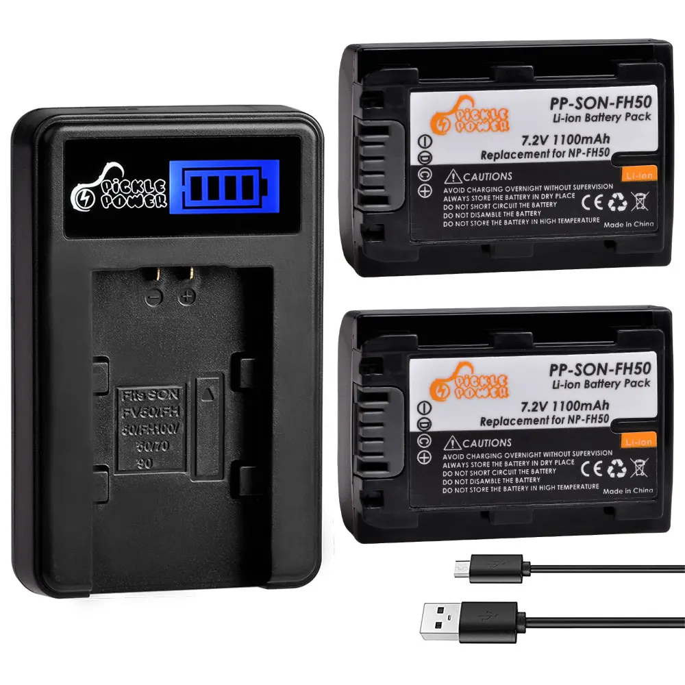 Аккумулятор и зарядное устройство USB с ЖК дисплеем для Sony NP FH50 HC20 HC21 HC22 HC48 HC51 HC52 HC53