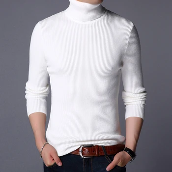 

Mens Knit Tops Sweater Pullover Basic Turtleneck Thick for Autumn Winter Solid Color Fashion Casual BO21421217