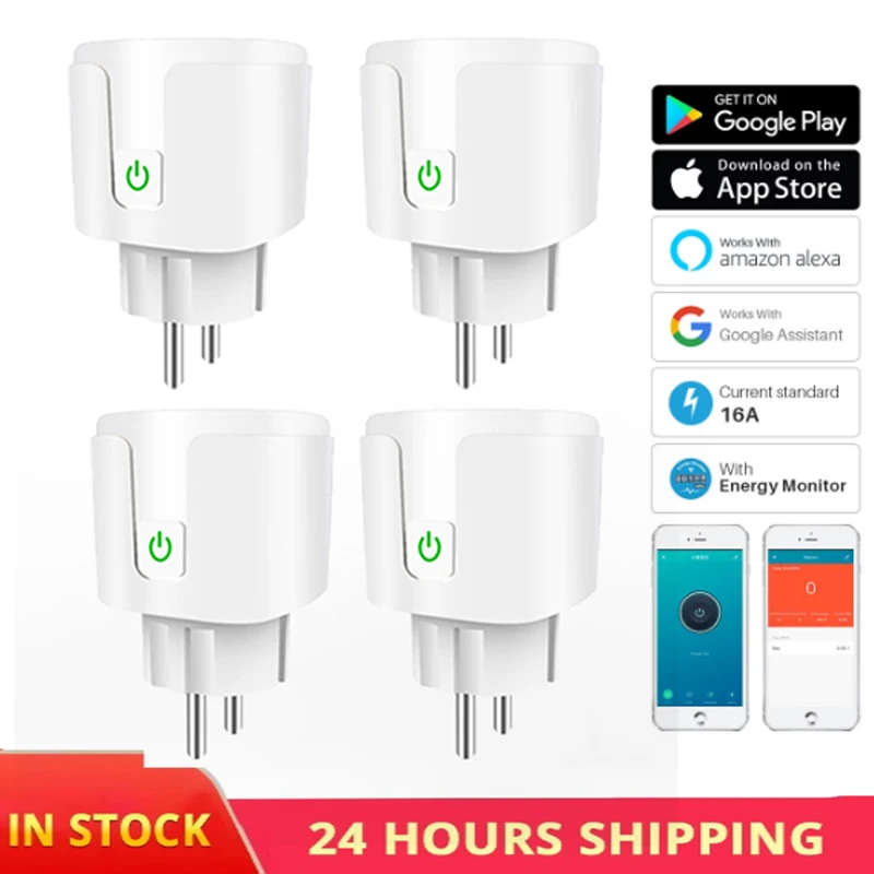 16A WiFi смарт-розетка с Мощность ЕС Стандартный мульти штекер приложения Smartlife Alexa