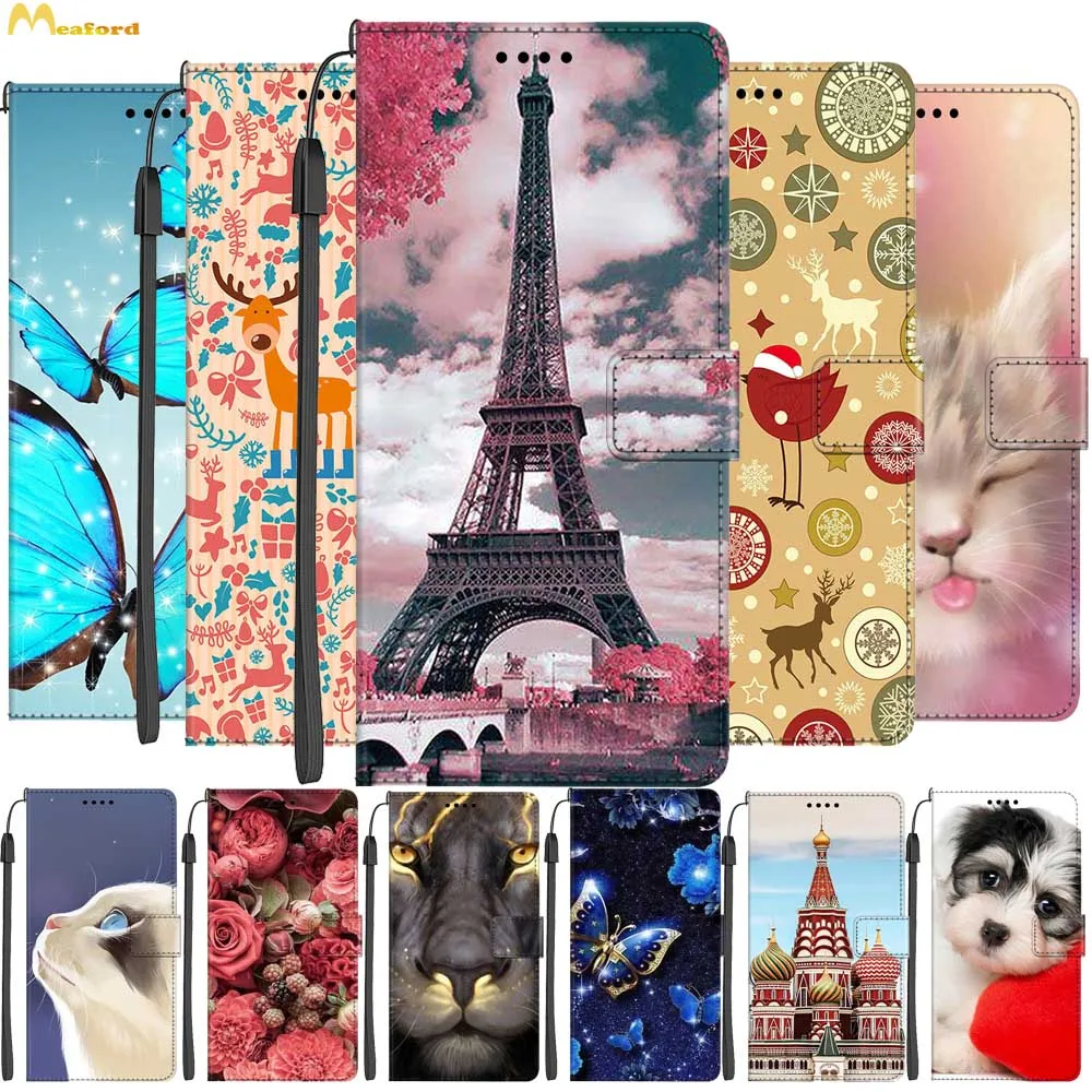 Custodia In Pelle Per Samsung M31S Fashion Eiffel Tower Phone Bag Per Samsung Galaxy M13 5G M51 Flip Book Cover Wallet M 13 Cute Etui