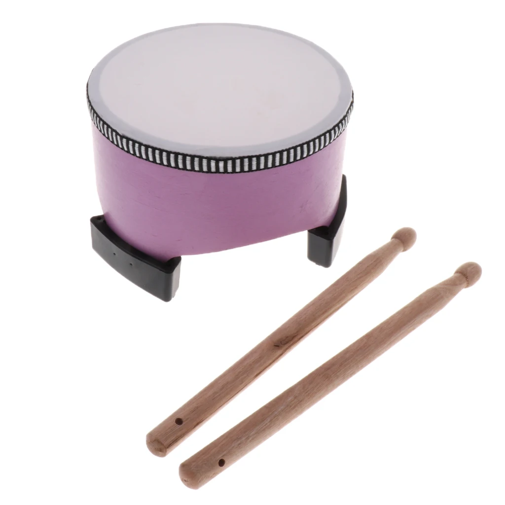 Wooden 6inch Hand Drum with 2Pcs Sticks for Kids Musical Toys Christmas Birthday Gift