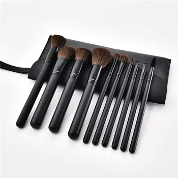 

10pcs Makeup Brushes With Bag wood Handle For Powder Contour Blusher Liquid Cream Eyeshadow Brush Cosmetics tools T10144