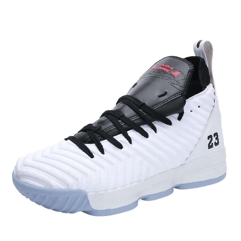 Новые Высокие Lebron James 16 баскетбольные стельки для обуви ударопрочный пара Джорджтаун атлетические Jordans уличные спортивные Снеговики - Цвет: WhiteBlack