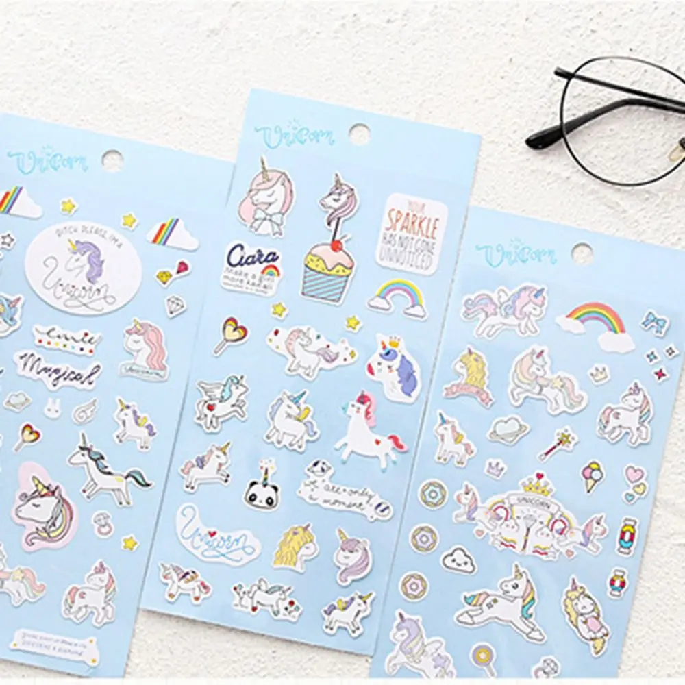 

2PCS/PACK Cute Unicorn Mini Paper Sticker Kawaii Stationery Creative Decoration DIY Album Diary Scrapbooking Label Sticker
