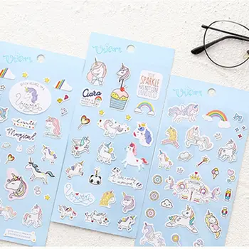 

2PCS/PACK Cute Unicorn Mini Paper Sticker Kawaii Stationery Creative Decoration DIY Album Diary Scrapbooking Label Sticker