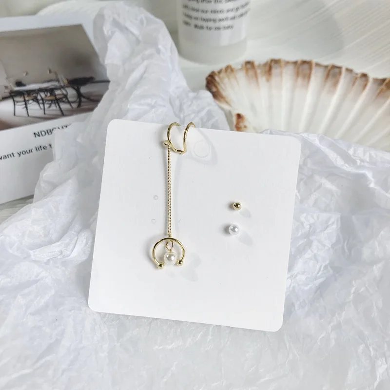 S925 Pin корейские золотые серьги с жемчугом и костями для ушей, клипсы для женщин и девушек, клипсы для ушей, без Сережки для пирсинга, аксессуары