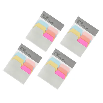 

4pcs Index Note Paper Self-Adhesive Colored Notes Sticky Paper Bookmark Index Paper Stickers Memo Pads Tabs