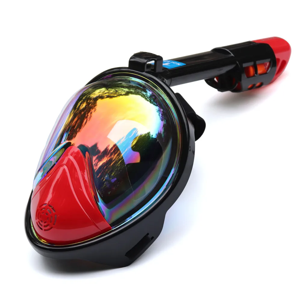 Профессиональная маска для дайвинга Skuba покрытая яркие очки широкий обзор приспособления для водного спорта с противопротивотуманной маской для подводного плавания - Цвет: Plated Red