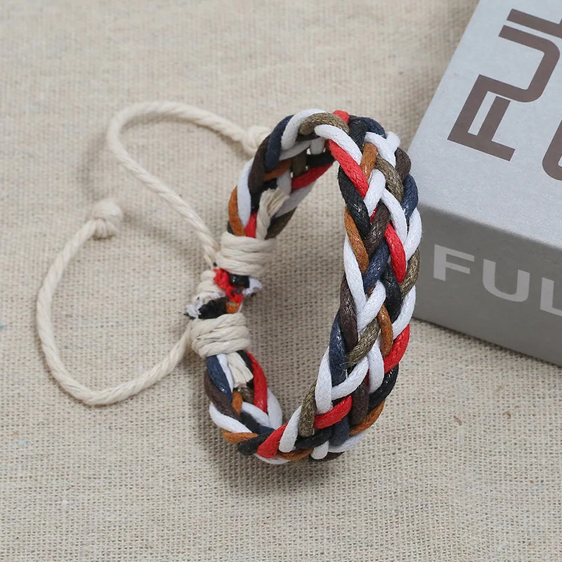 NIUYITID Плетеные Восковые браслеты ручной работы для мужчин и женщин, регулируемая цепочка, мужской Рождественский подарок