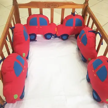 

6pcs/set Nordic Stars Design Baby Bed Thicken Bumper One-piece Crib Around Cushion Cot Protector Pillows Newborns Room Decor