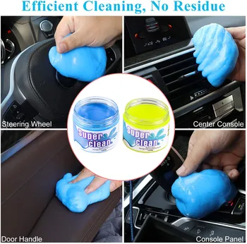 

2pcs Cleaning Gel For Car Detailing Tools Keyboard Cleaner Automotive Dust Air Vent Car Detailing Cleaning Gel Blue+yellow #py10