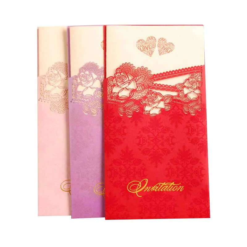  10 Pcs/Set Creative Business Meeting Hotel Hollow Hot Stamping Invitation Cards Romantic Wedding In - 4.00034E+12