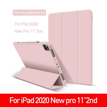 

Soft Case With Pencil Holder For iPad Pro 11-inch Case 2nd Gen Silicone Smart Cover charging 2020 New Awake Sleep Stand A2228