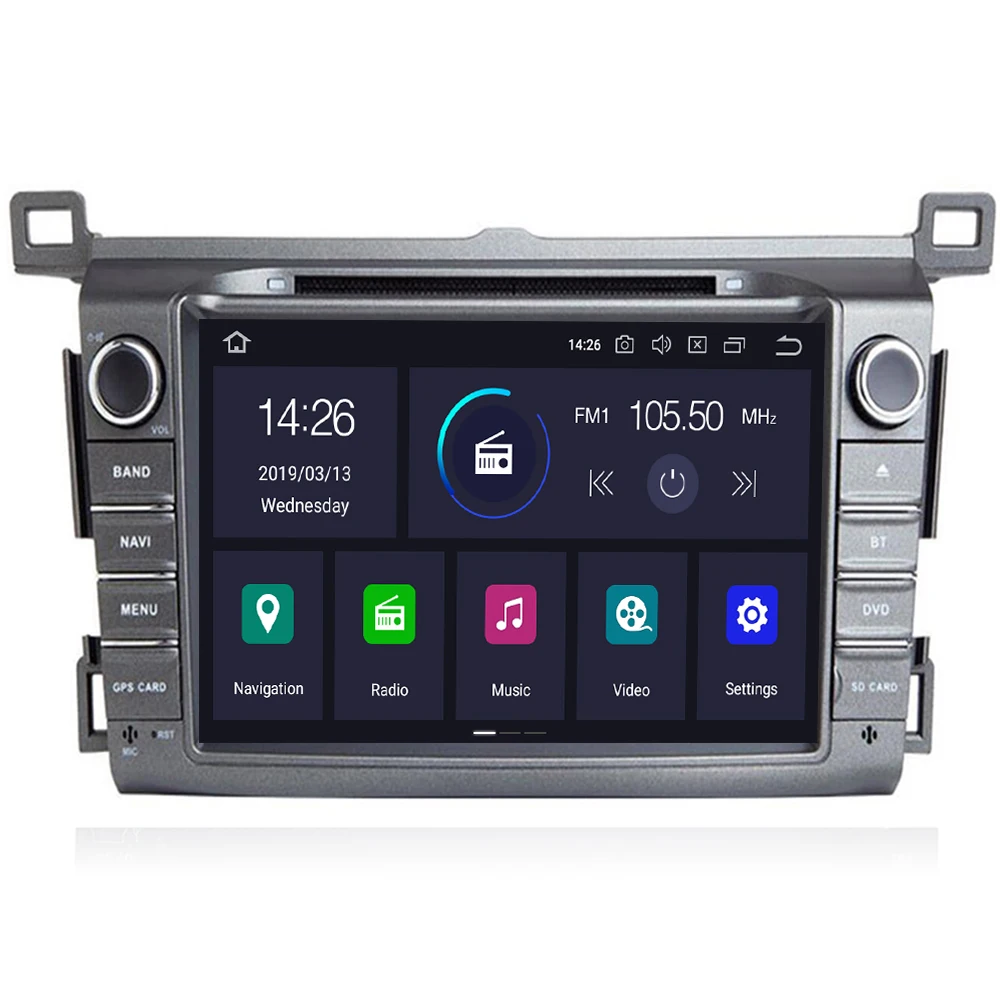 

IPS 2 din Android 9.0 Car multimedia dvd player GPS Navigation For Toyota RAV4 RAV 4 2013-2019 radio stereo fm steering wheel BT
