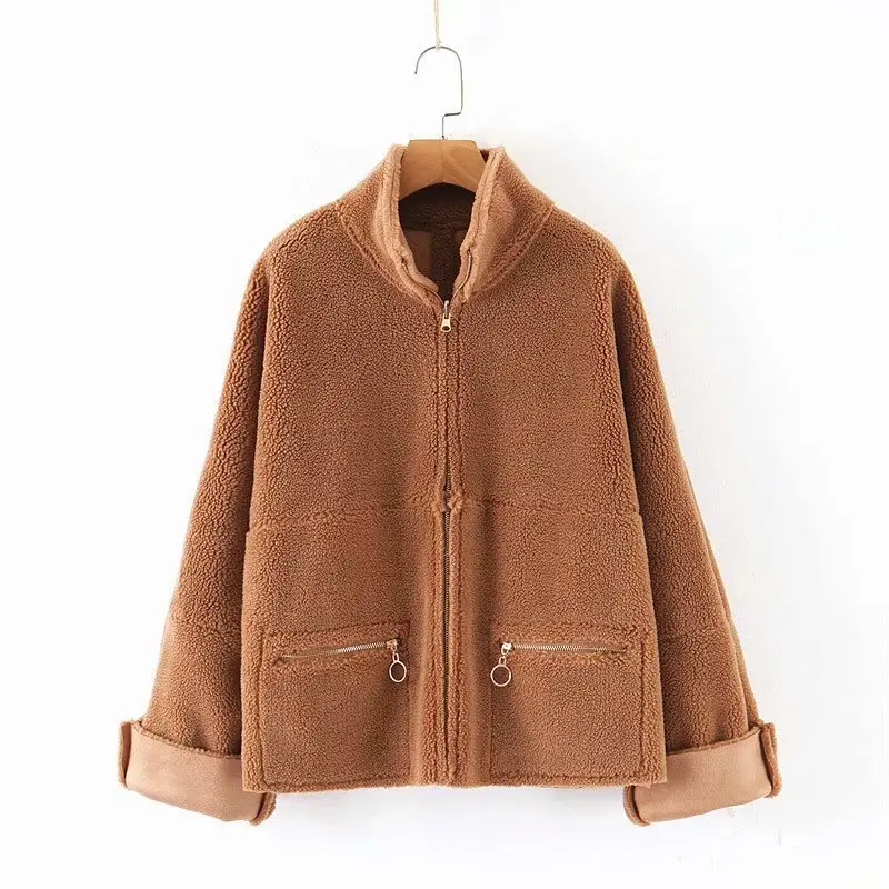

Western Style 2019 Autumn And Winter New Style Fashion WOMEN'S Dress And Negative Double Purpose Fur Fold-down Collar Long Sleev