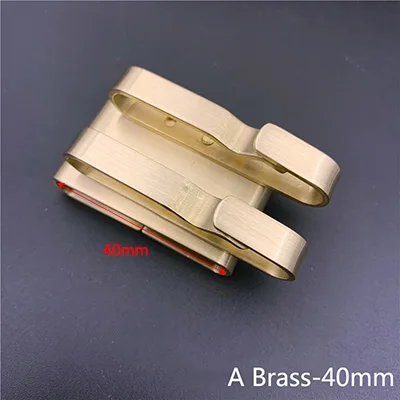 ABrass-40mm Meetee 1 шт./2 шт. ID55/40 мм нержавеющая сталь латунный Ремень Пряжка ручной ремень брелок висячая Пряжка DIY кожевенное ремесло аксессуары для брюк - Цвет: ABrass-40mm