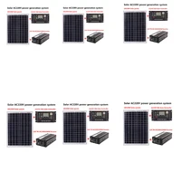 Panel Solar de 18V20W + controlador de 12V / 24V + Kit de inversor de 1500W AC220V, adecuado para exteriores y el hogar, ahorro de energía Solar Ge
