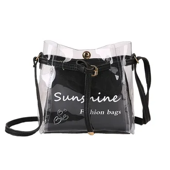 

&35 Women Summer Clear Bag Small Bags Transparent Jelly Bag Wild Simple Shoulder Bags Set 2pcs Crossbody Bags For Women