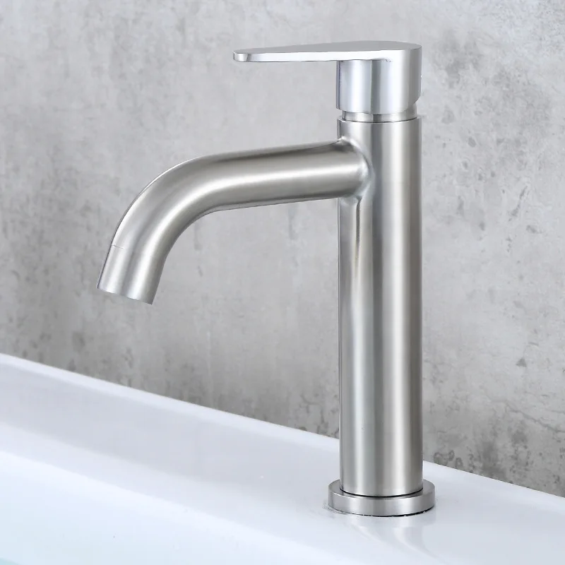 

Aberforth South 304 Stainless Steel Brushed Ingle Handle Faucet with Cold Basin Bathroom Washbasin Inter-platform Basin Tap Cold