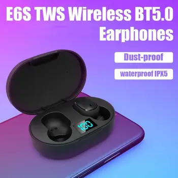 

E6S TWS Bluetooth 5.0 Earphone Noise Cancelling LED Display Wireless Headphone Stereo Headset for Xiaomi Redmi Wireless Earbuds