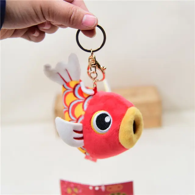 10cm Cartoon Exquisite Small Carp Pendant Plush Filled Carp Blessing Soft Boutique Bag Key Chain Pendant Auspicious Koi Mascot