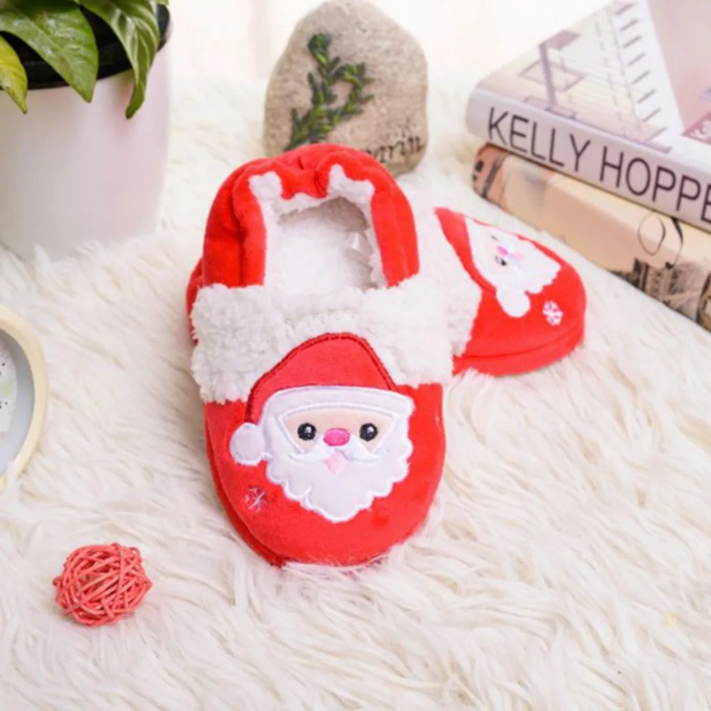 Детские тапочки; обувь для малышей младенцев; детская Рождественская теплая обувь для мальчиков и девочек; рождественские тапочки с героями мультфильмов