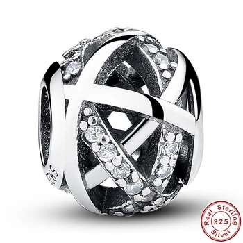 

Qikaola 100% Real 925 Sterling Silver Winding Hollow Beads Fit Original Design Bracelet Charms DIY Jewelry Making CMS058