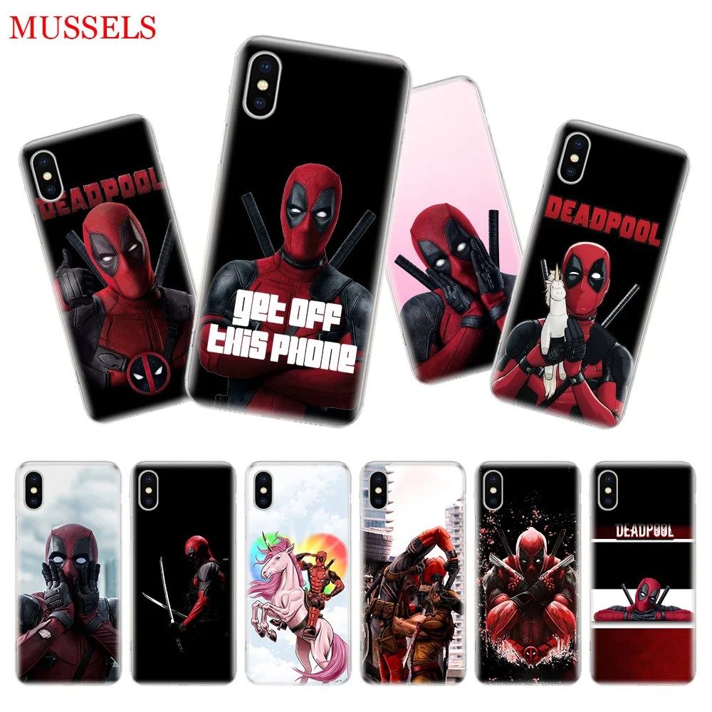 

Deadpool Dead Pool Funny Cover Phone Case For iPhone 7 6 X 8 6S Plus XS MAX XR 5S SE 10 Ten Art TPU Coque Capa Shell Cas