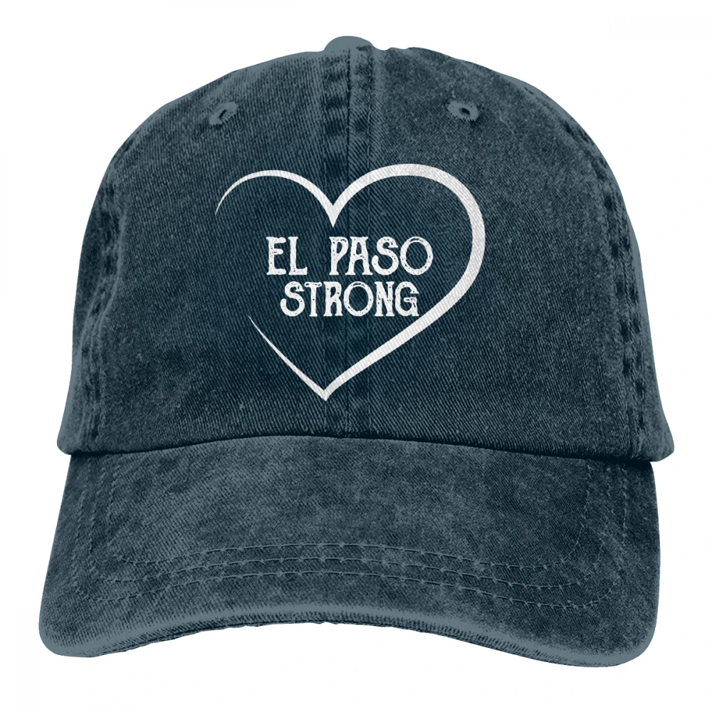 Сердце EL Paso сильный Casquette черный унисекс Мужские Женские джинсовые бейсболка с ремешком кепки Регулируемый Гольф папа шляпа