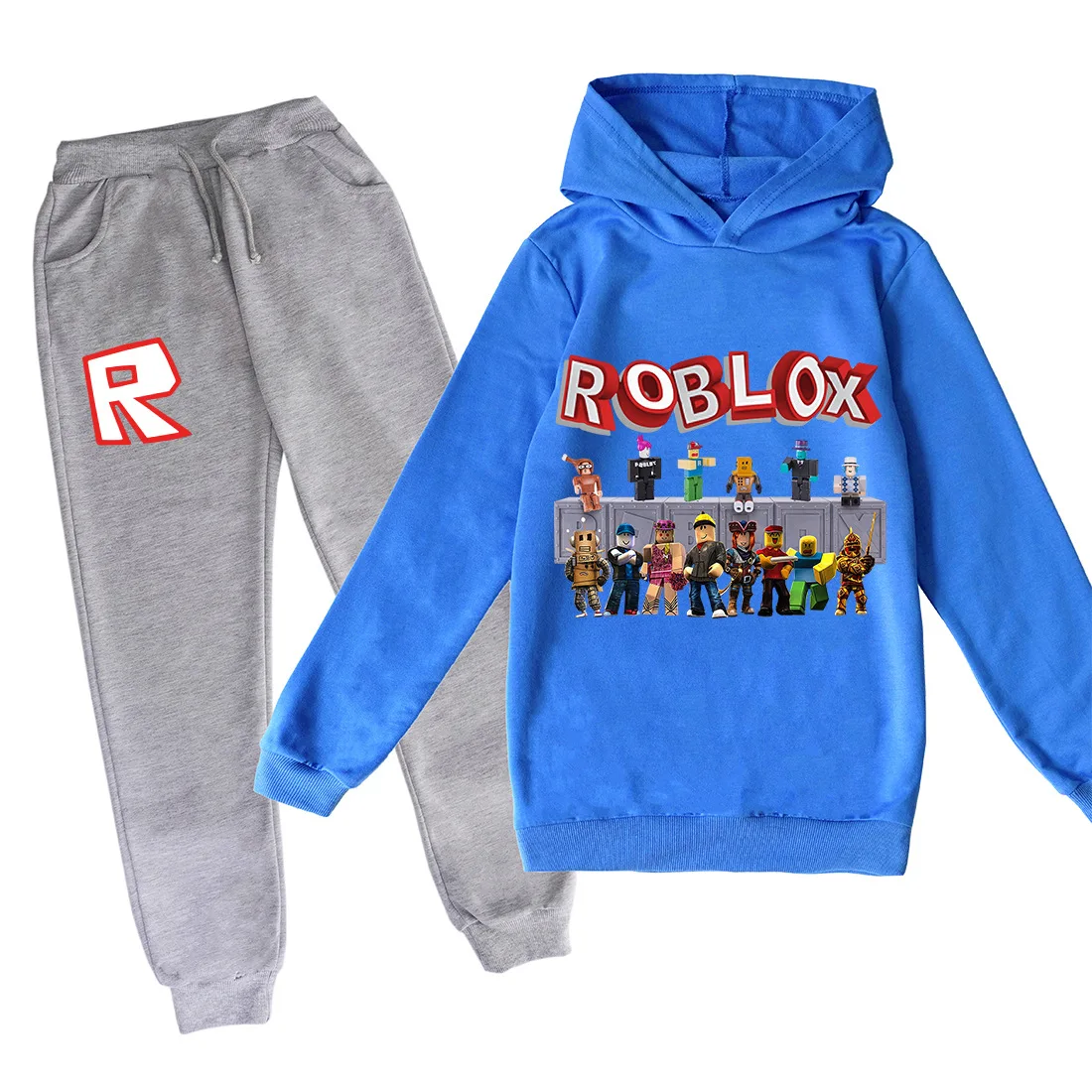 Roblox Ensemble de 2 sweats à capuche pour garçons et filles Motif personnages de dessin animé 