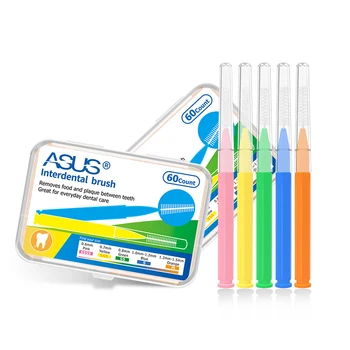 

4 Boxes(60 Pieces) Interdental Brush Denta Floss Interdental Cleaners, Orthodontic dental teeth Brush Toothpick Oral Care tool