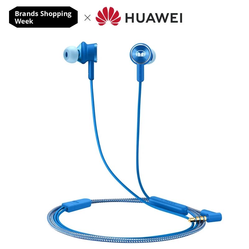 Huawei Honor Earphone Monster 2 AM17 Hi Res L Bending 3.5mm In-Ear with Remote and Microphone Wire Control 1.1m Line Headset | Электроника
