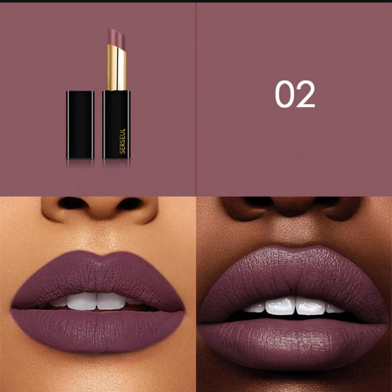 Matte Lipstick Waterproof Long Lasting Brighten Lip Tone Velvet Lipstick Lip Tint Makeup Maquiagem - Цвет: 2