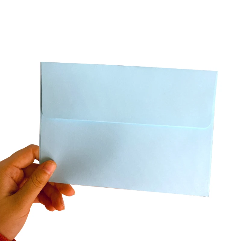 Light blue 10 шт./упак. широко открытым носком однотонные Цвет для вечерние и свадебные туфли в западном стиле конверт для приглашения подарок Бумага конверты с окошком - Цвет: Light blue