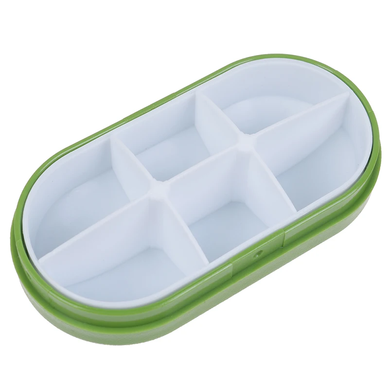 1pc 6 Grids Mini Pill Box Mini Cute Plastic Pill Box Medicine Case Foldable Container Drug Tablet Storage Travel Case Holder
