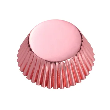 

Free Shipping 100pcs Gold Silver Red Rose Green Blue Foil Paper Cupcake Liners Pure Color Cup case Wrappers Cake Baking Cups