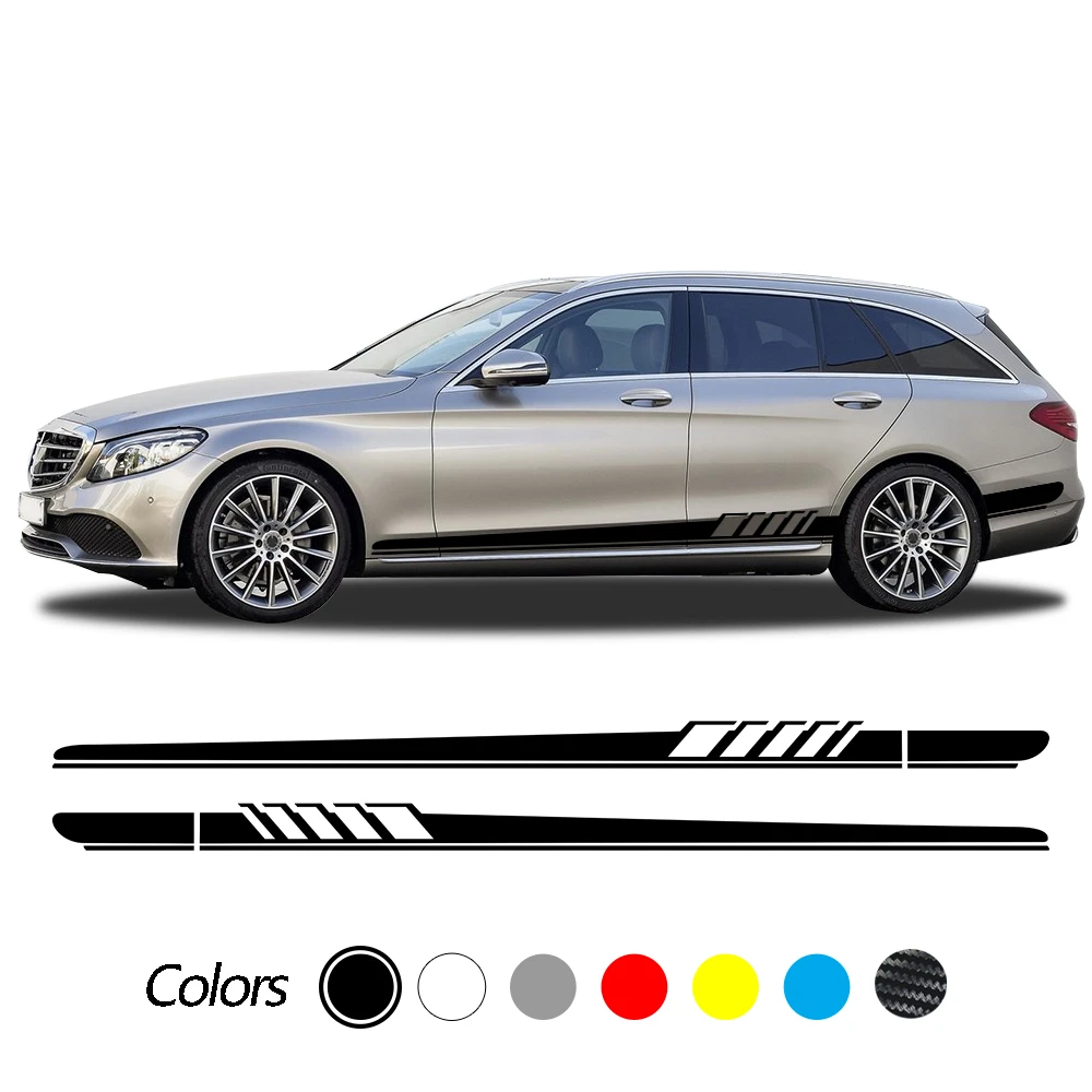 Activeren Wolf in schaapskleren Antagonist Car Side Door Vinyl Decal Sticker for Mercedes Benz C Class S205 Estate  C180 C200 C300 C63 AMG Racing Side Skirt Accessories|Car Stickers| -  AliExpress