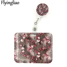 

Cherry Plum blossom Tree Flowers Student Nurse Badge Reel Clip Cartoon ID Card Badge Holder accessories Card Clips