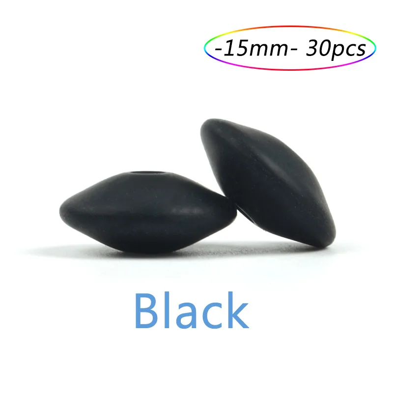 15mm smokey black LOFCA силиконовый 15 мм бусины в форме чечевицы 30 шт зубной прорезыватель для малышей без БФА, силиконовый клипсы для детского зубного кольца ювелирные изделия Цепочки и ожерелья бисер для изготовления - Цвет: 15mm smokey black