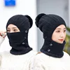 K251 Winter Hat Women's hat One-Piece Warm Hat Knitted Bib Bubble Hat Thick Wool Hat Cold Hat Hat With Earmuffs Baotou Cap 5