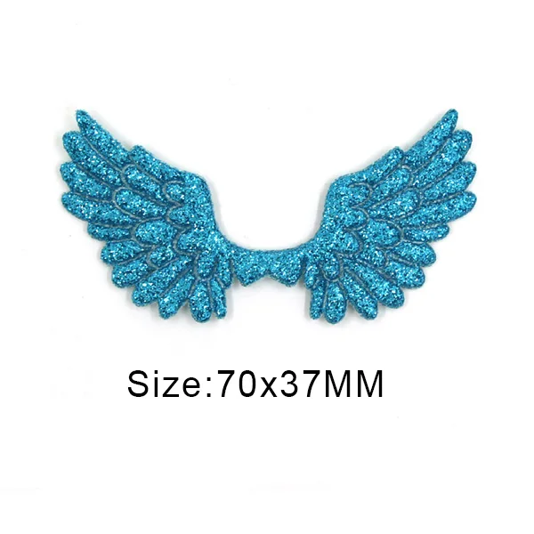 Blue Big Wing 20 шт. блестящих порошковых пластырей для одежды крылья ангела, швейные Пластыри для головных уборов, аксессуары ручной работы, тканевые наклейки - Цвет: Blue Big Wing