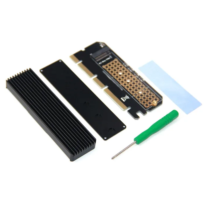 NVME адаптер M.2 к PCIE3.0 полная скорость x16x8x4 Плата расширения MKEY Полный алюминиевый корпус охлаждения NK-Shopping