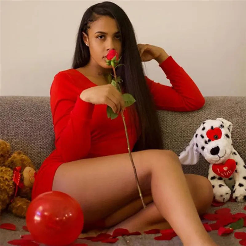 Sexy Women Ladies Bodycon Romper Jumpsuit Sleepwear Home Wear V-neck Boduycon Button Long Sleeve Leotard Playsuit Bodysuit 2019