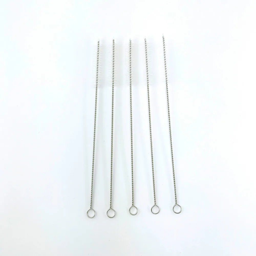 5 pcs 20 cm Нержавеющая сталь нейлоновая соломенная щетка для очистки питьевой трубы трубка очиститель детская бутылка щетка чистящие инструменты - Цвет: 5 pcs 20 cm