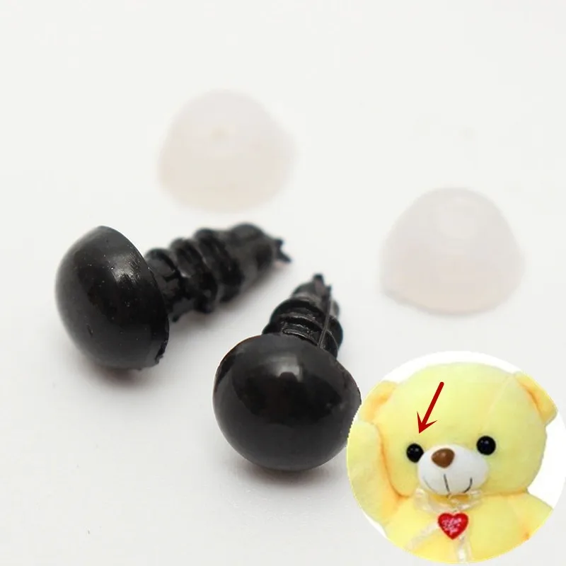 Safety Animal Black Eyes Plastic Crochet Eyes For Teddy Bear Puppet Toy  Amigurumi Doll 4.5mm-24mm Can Be Choosen